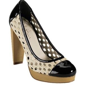 Cole Haan Stephanie Weaved Patent Leather Toed Nike Air Heels